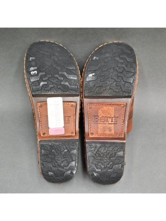 Born Yucatan Woven Leather Clogs Size 7 Brown Multi Color Slip On Mules - Picture 10 of 11